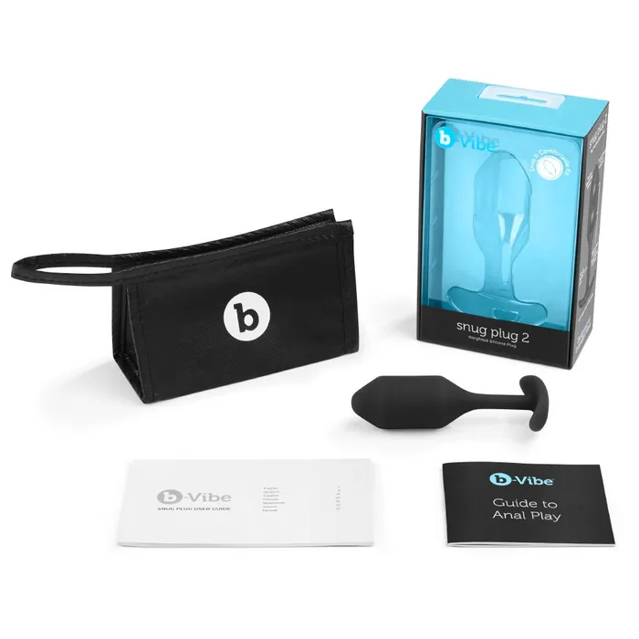 Bvibe Snug Plug 2 Weighted Silicone Butt Plug 5 oz Black bVibe Anal