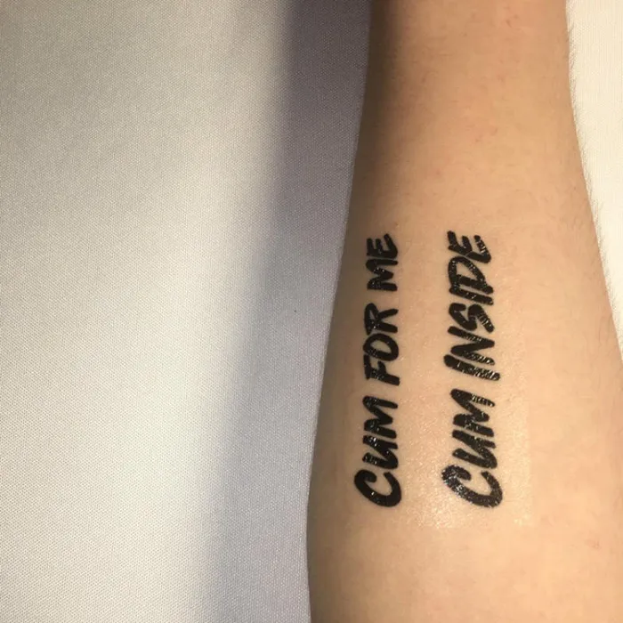 ShhhOb Temporary waterproof tattoos for BDSM slaves Cum Inside Cum for me Vibrators