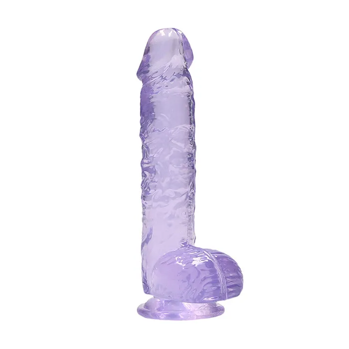 Dildos RealRock 6 Inch Purple Realistic Crystal Clear Dildo Shots Toys