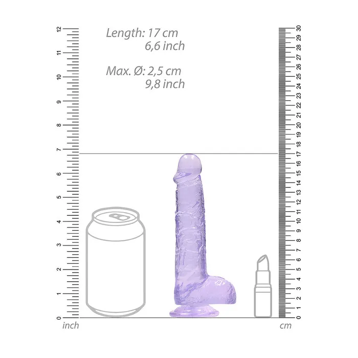 Dildos RealRock 6 Inch Purple Realistic Crystal Clear Dildo Shots Toys Dildos RealRock 6 Inch Purple Realistic Crystal Clear Dildo Shots Toys